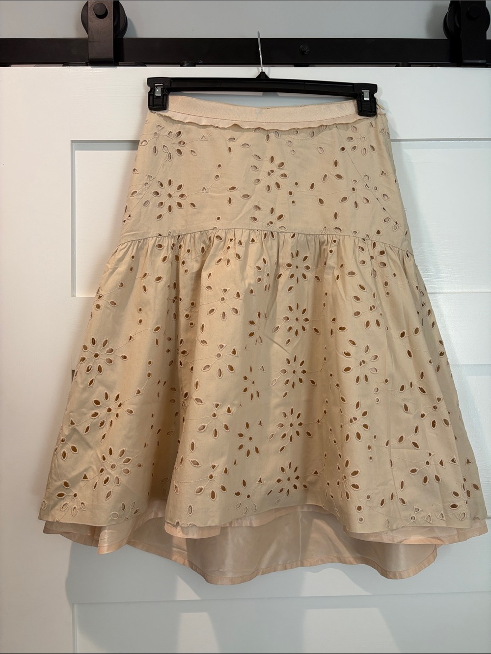 Beige Eyelet Palmer jones Midi Skirt